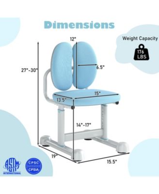 Kids Desk Chair with Double Back Support and Adjustable Height