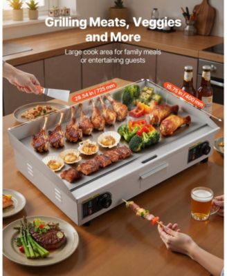 28.5 x 15.7 Inch Commercial Electric Griddle, 4400W Stainless Steel Countertop Flat Top Grill