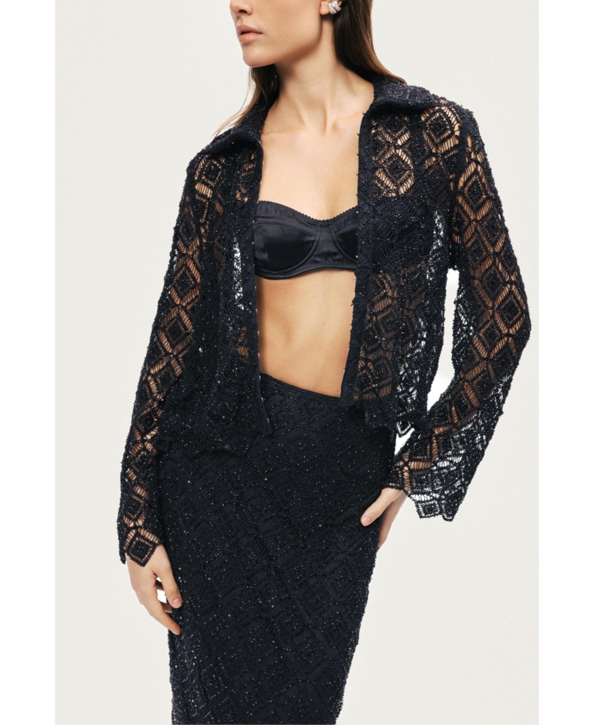 Nocturne Women's Lace Sheer Jacket