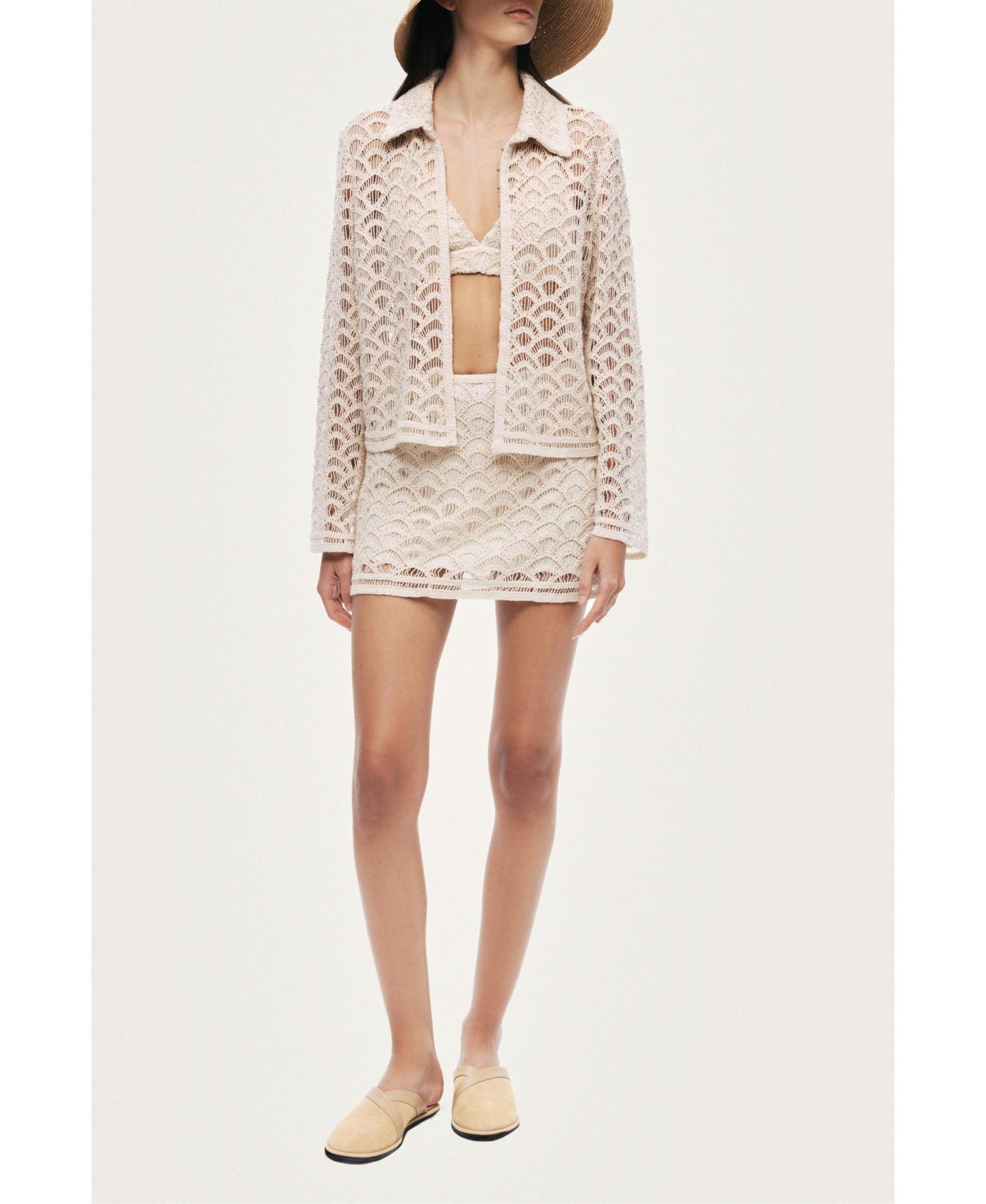 Женская куртка NOCTURNE Cropped Lace, цвет: Белый — фото 4