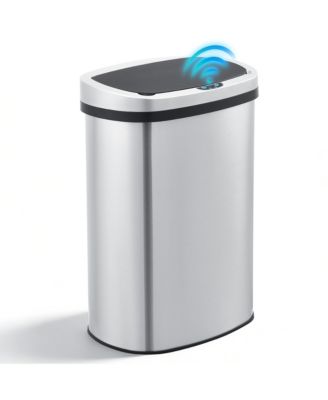 13 Gal./50 Liter Stainless Steel Oval Motion Sensor Trash Can for Kitchen
