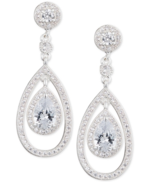 image of Anne Klein Crystal and Pave Orbital Drop Earrings