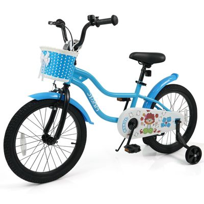 Toddler Bicycle with Training Wheels and Front Basket for Kids