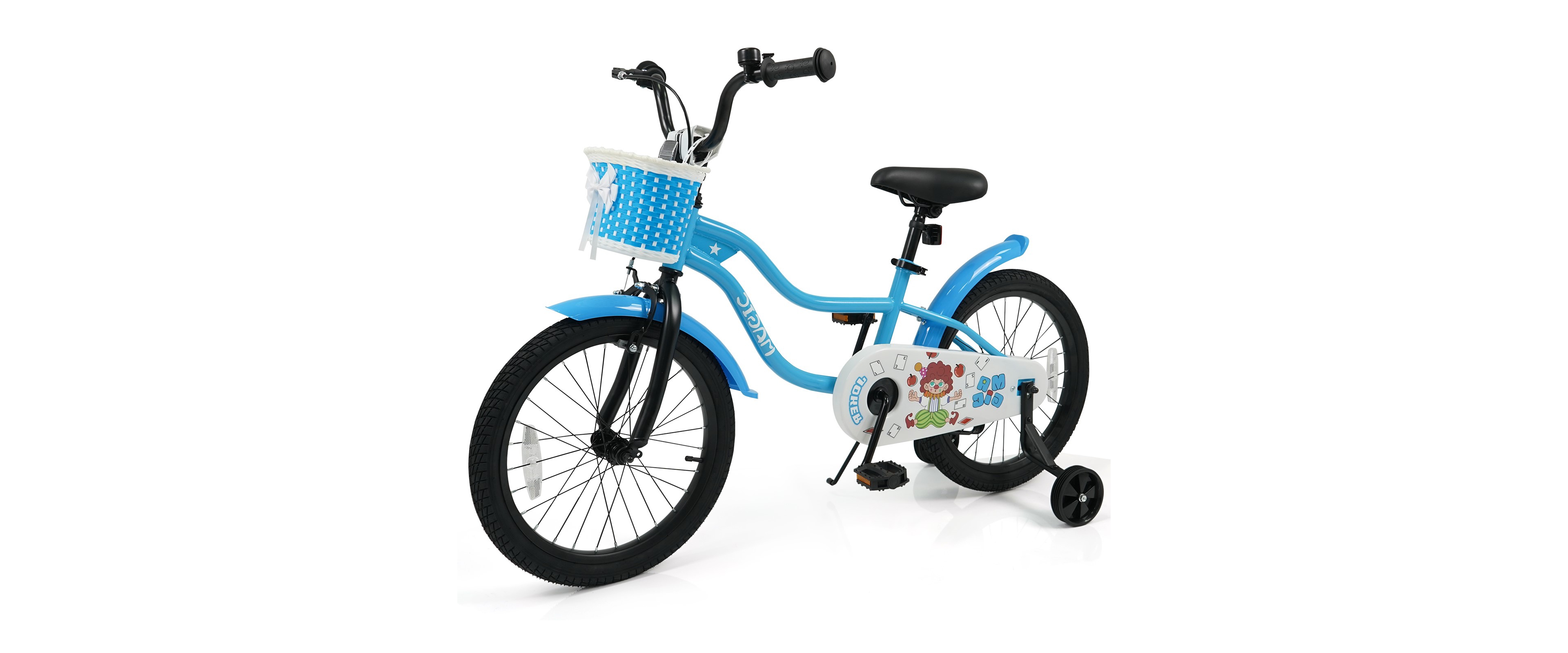 Slickblue Toddler Bicycle with Training Wheels and Front Basket for Kids