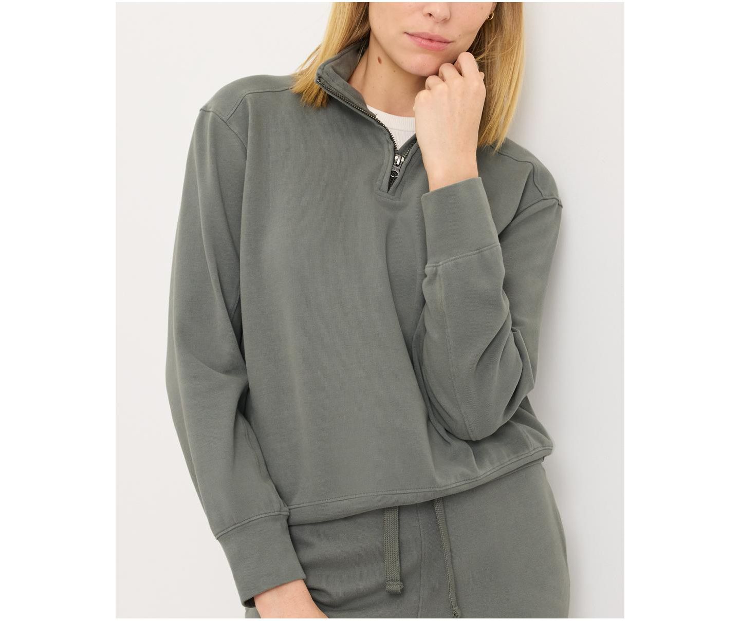 Женские топы Pact Cloud Knit Quarter Zip Made with Organic Cotton, цвет: Зелёный — фото 2