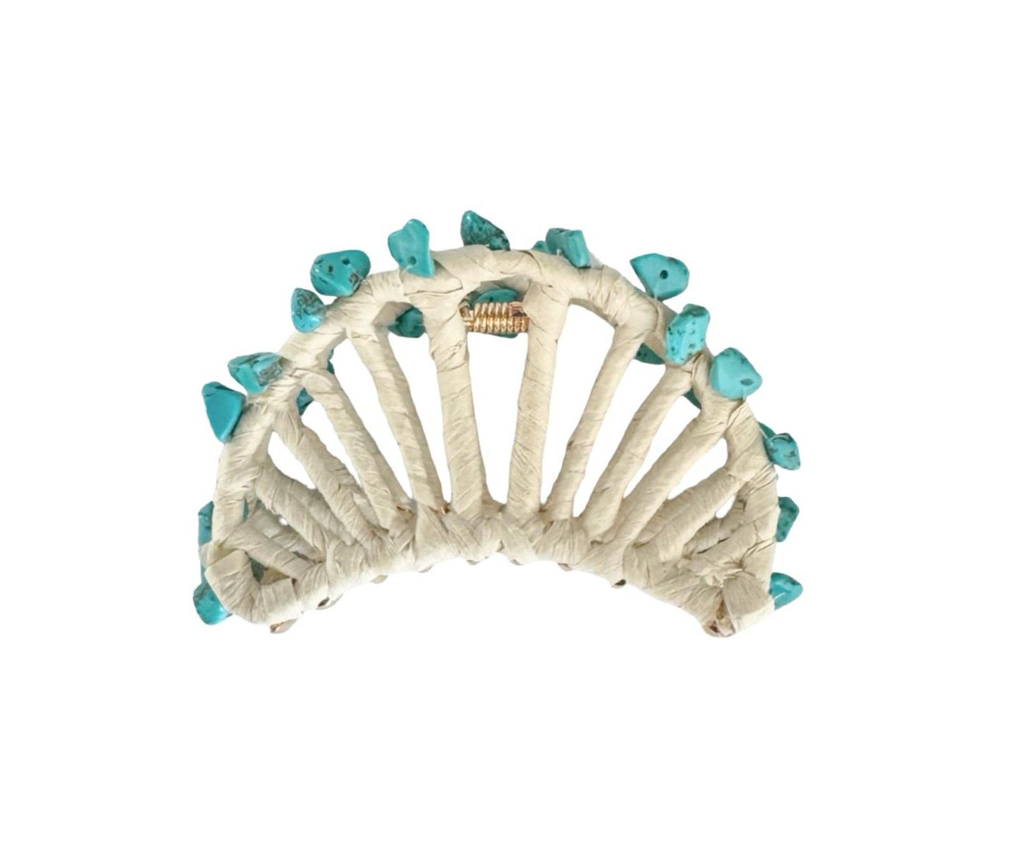 Женская заколка Headbands of Hope Raffia Seashell Hair Claw Clip - Teal — фото 1