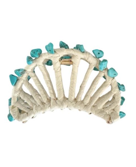 Женская заколка Headbands of Hope Raffia Seashell Hair Claw Clip - Teal