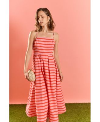 Women's Striped Midi Dress