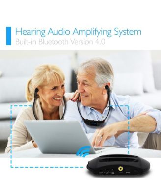 Dual 2.4G Wireless Digital Hearing Assistance Headset System  Noise-Cancelling Audio Amplifiers with Rechargeable Batteries - 2 Pack