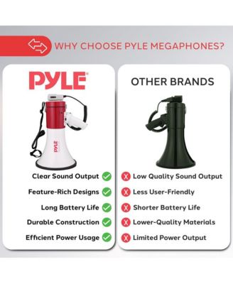 Megaphone Speaker with Talk & Siren Modes, Handheld Microphone, MP3,USB Reader, Aux Input
