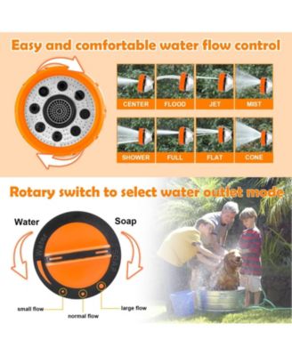 Upgrade Dog Washing Hose Attachment 8 Spray Patterns 3.5oz Soap Dispenser Gloves Bath Brush