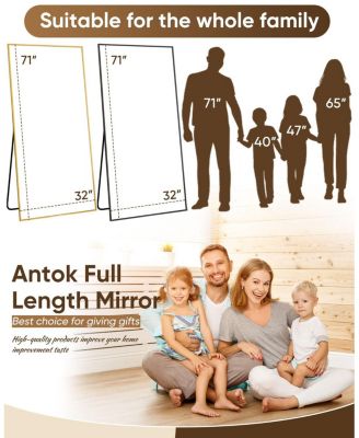 Full Length Mirror 71"x30" Oversized Floor Mirror for Living Room Cloakroom Rect Style