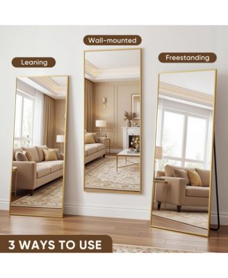 Full Length Mirror 71"x30" Oversized Floor Mirror for Living Room Cloakroom Rect Style