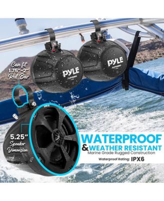  Waterproof Marine Speakers and 2-Channel Amplifier System Kit