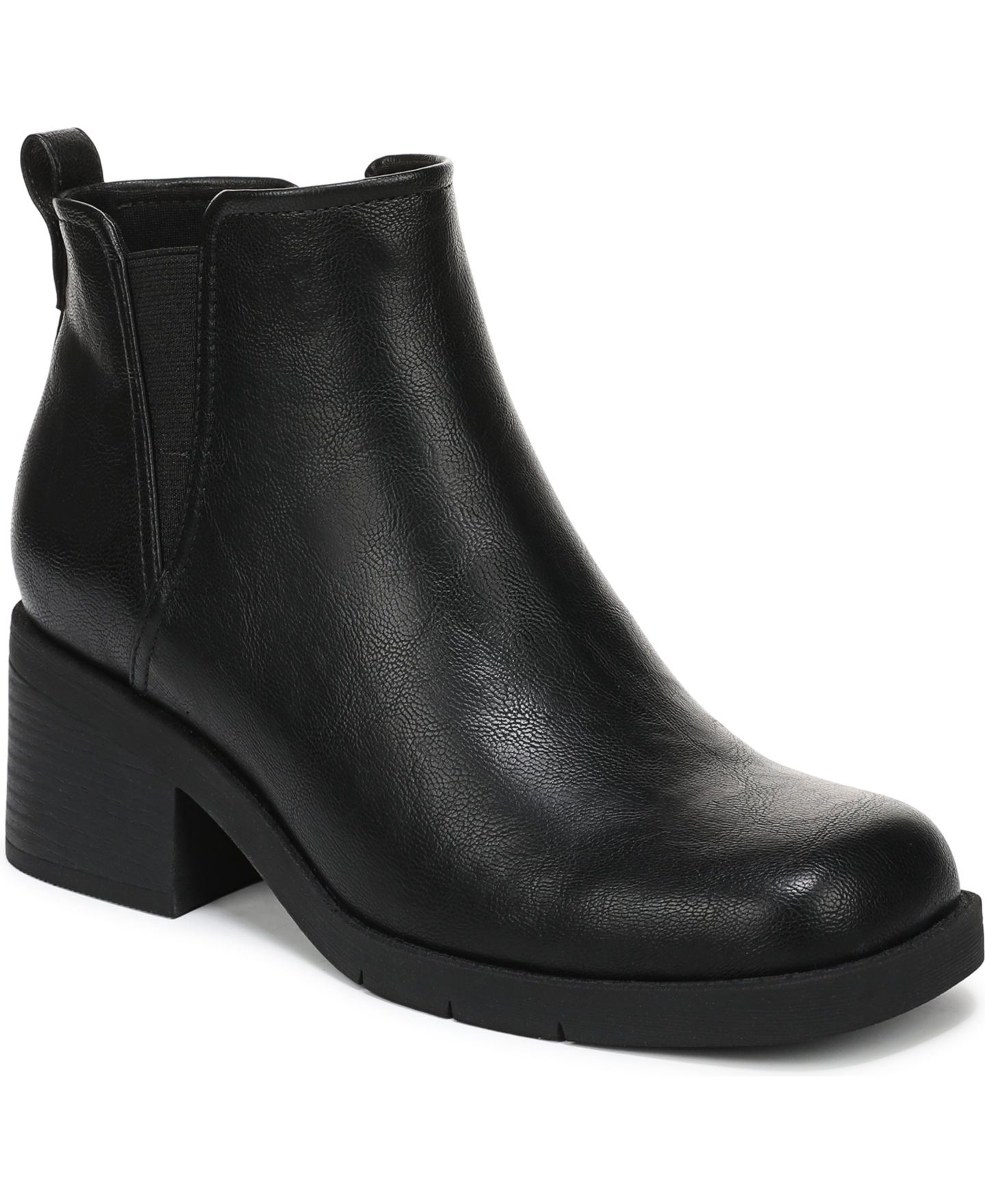 Женские ботинки Dr. Scholl's Joplin Square Toe Short Booties, цвет: Чёрная искусственная кожа — фото 1