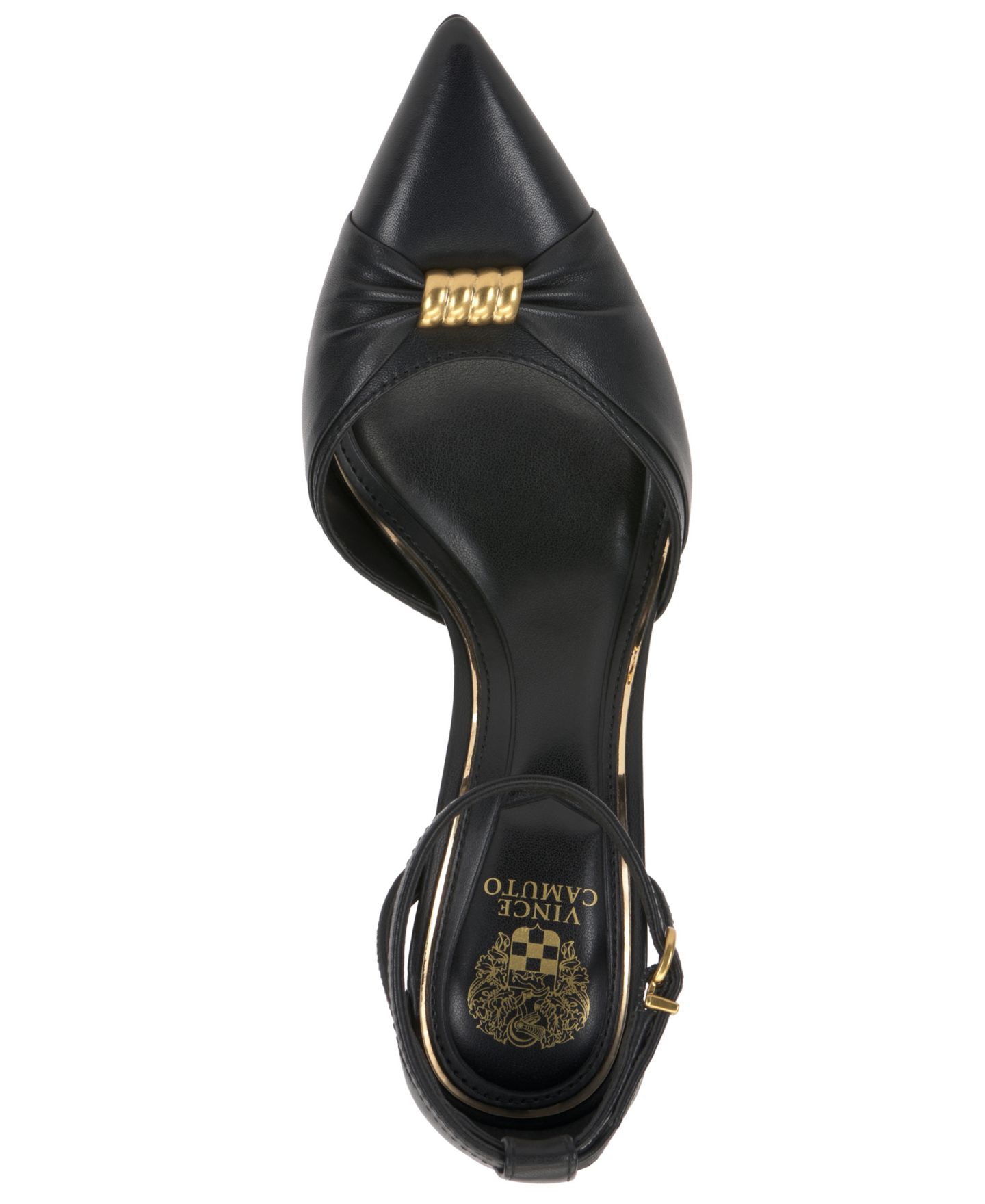 Женские туфли Vince Camuto Mallie Closed Toe Pumps, цвет: Чёрный кожаный — фото 4