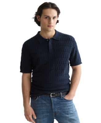 SCOTCH & SODA Men's Regular-Fit Pointelle Knitted Polo Shirt