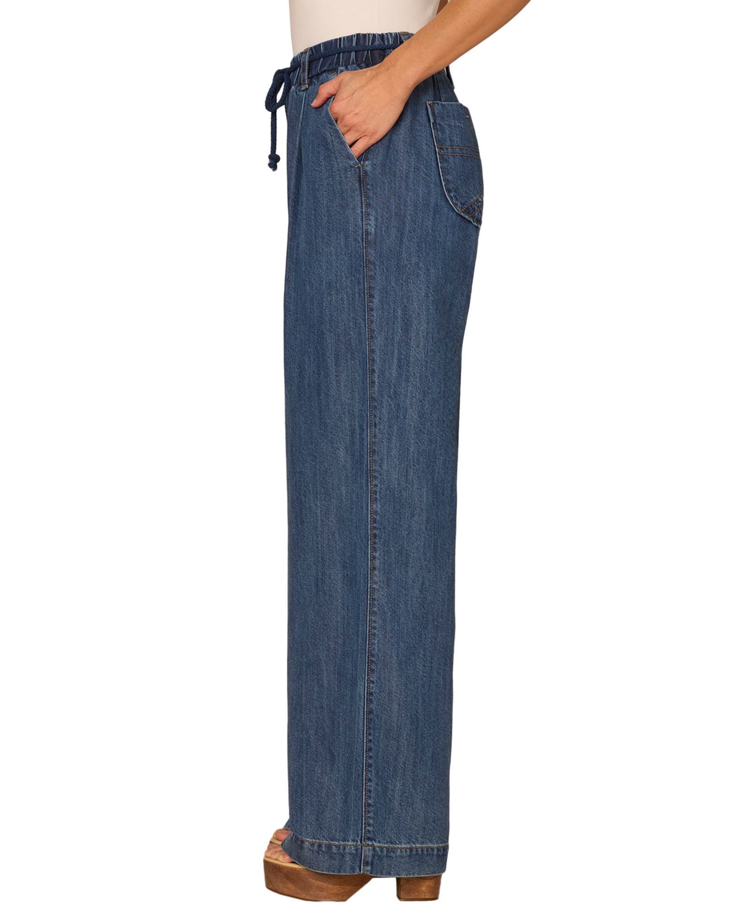Petite Sky Rise Pleated Wide-Leg Pants