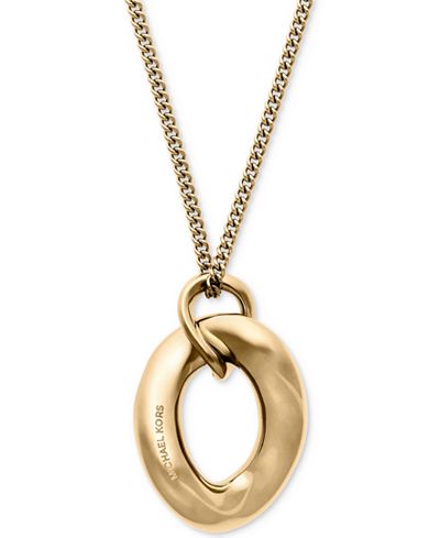 Michael Kors Curb-Link Pendant Necklace