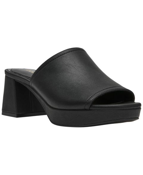 Женские сандалии Anne Klein Primo Block Heel Slip-On, цвет: Чёрный гладкий