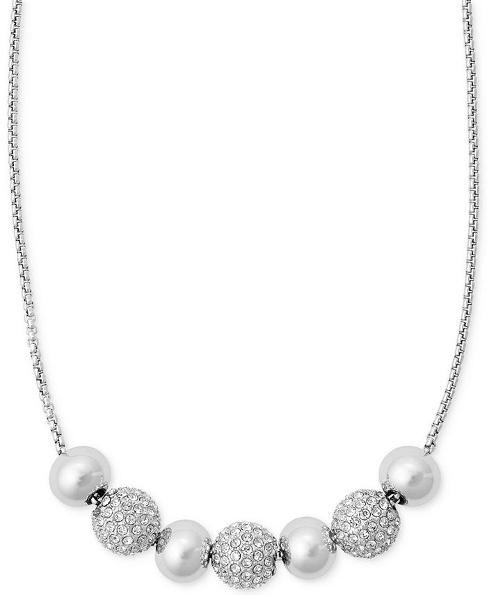 Michael Kors Pavé Crystal Beaded Slider Necklace Macy's