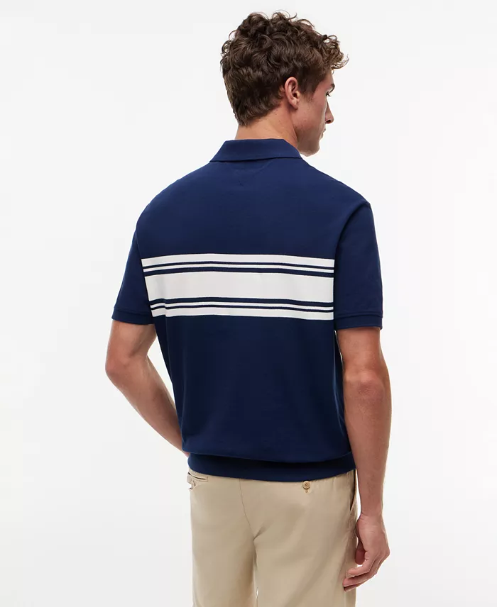 Men's Placed Breton Stripe Polo Shirt - thumbnail 8