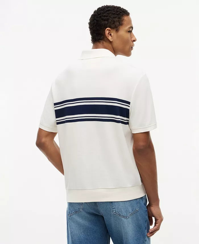 Men's Placed Breton Stripe Polo Shirt - thumbnail 4