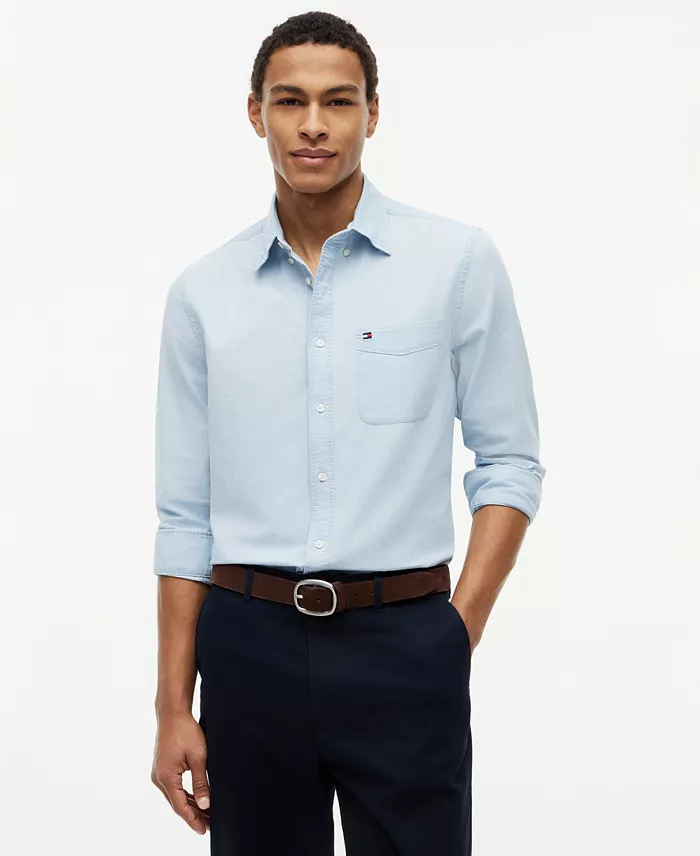 Men's Regular-Fit Chambray Solid Shirt