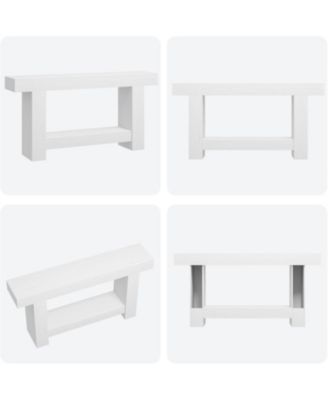 63'' Farmhouse 2-Tier Entryway Console Table with Open Storage - Long Sofa Accent Table for Entrance, Living Room and Hallway