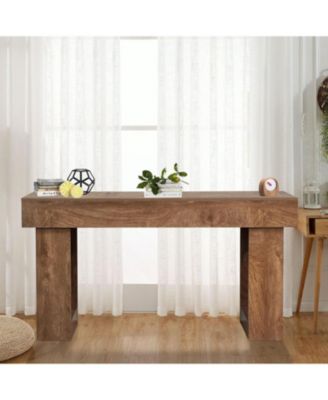 63 Inches Long Console Table, Wooden Entry Table for Entryway, Rustic Sofa Tables Behind Couch, Farmhouse Entryway Tables for Hallway