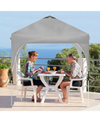6.6 x 6.6 ft Pop Up Canopy Tent with Three Height Settings Roller Bag and Weight Bags