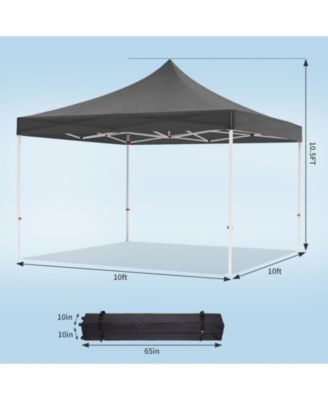 10x10 Ft Heavy-Duty Pop-Up Canopy Tent with Roller Bag, 1-Minute Setup UPF 50+ Waterproof Outdoor Sun Shade for Beach, Market and Patio