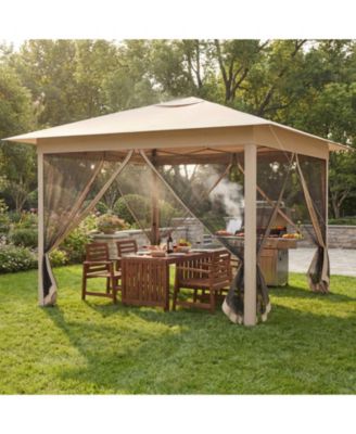 11.5 x 11.5 ft Pop Up Canopy Tent with Four Zippered Mesh Screen Sidewalls