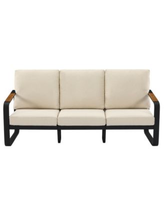78.7" Outdoor Patio Sofa with Removable Cushions and Metal Frame Patio Couch