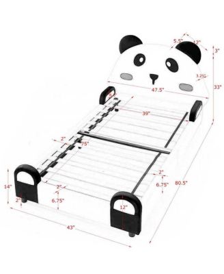 Panda Kids Bed, Padded Edges, Solid Wood Frame