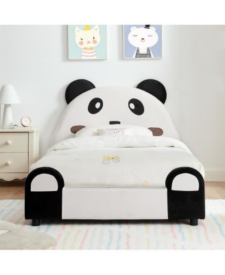 Panda Kids Bed, Padded Edges, Solid Wood Frame
