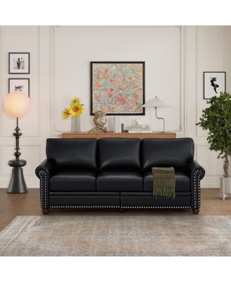 Classic Living Room Nails Sofa Faux Leather