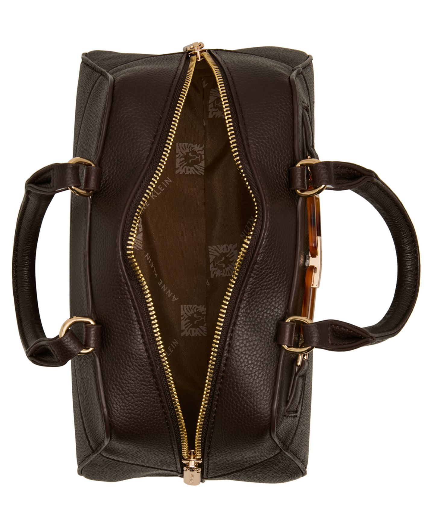 Женская сумка Anne Klein Tortoise Small Satchel Handbag, цвет: Чёрный — фото 4