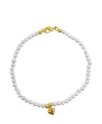 Imitation Pearl Gold 2-Piece Heart Set