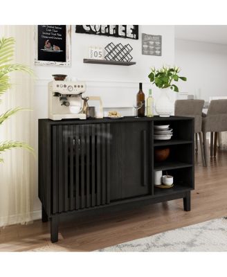 Farmhouse Fluted Sideboard with 2 Doors & Solid Wood Feet