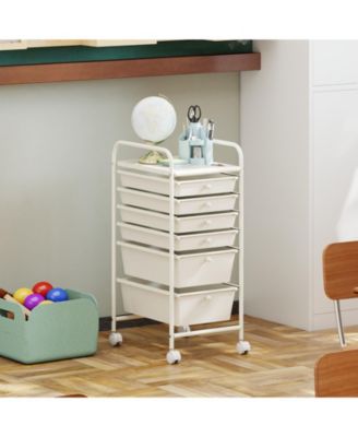 Six Drawer Rolling Storage Cart Organizer for Home and Office
