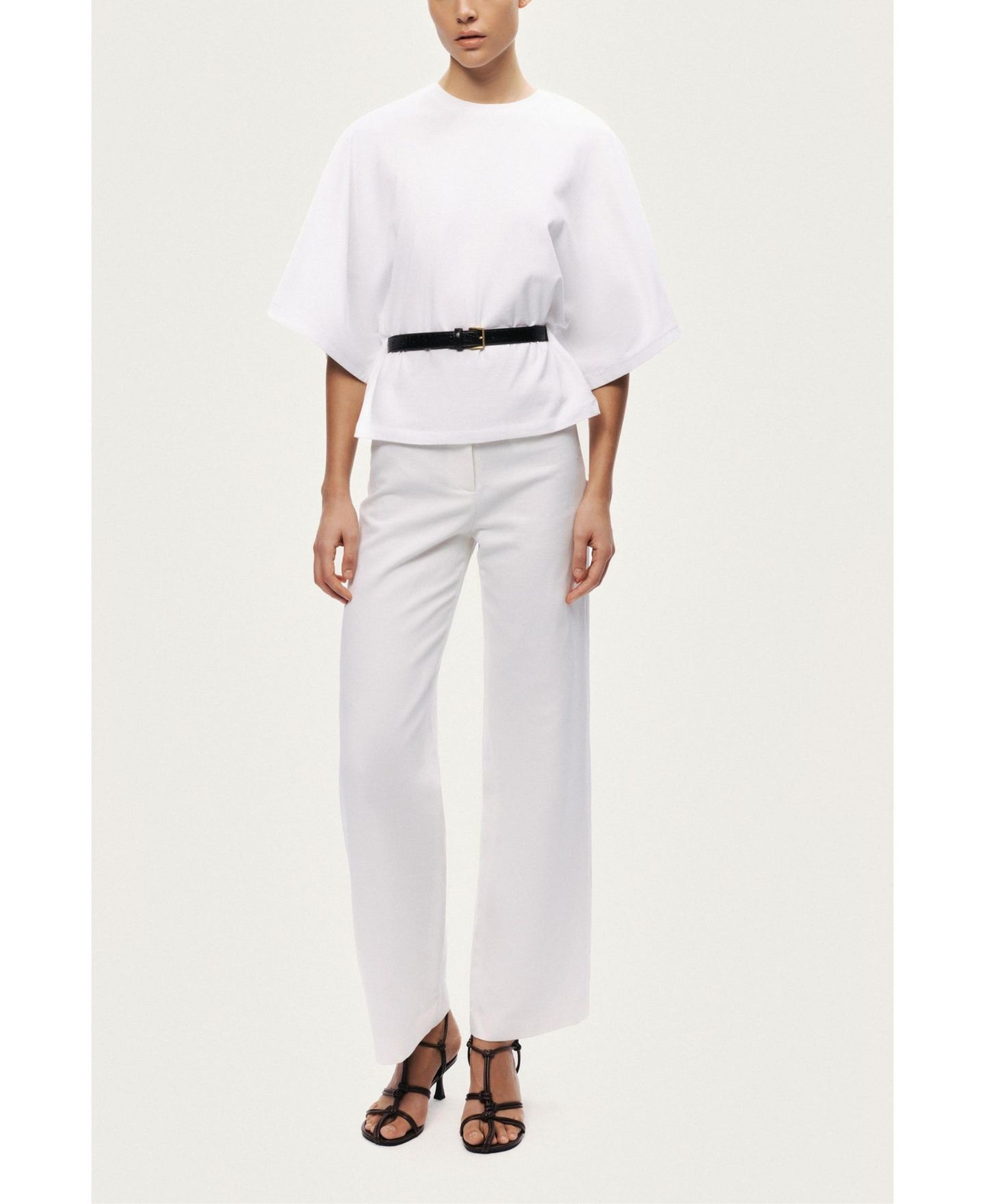 Женская футболка NOCTURNE Belted Oversized, цвет: Белый — фото 2