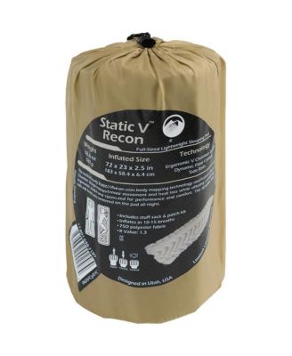 Static V Inflatable Sleeping Pad Camping Hiking Backpacking Air Bed Uninsulated Camping Outdoor Recreation Gear