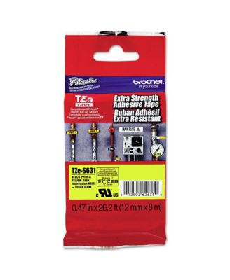 TZES631 0.47 in. x 26.2 ft. TZe Standard Adhesive Laminated Labeling Tape