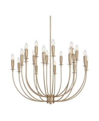 Possini Euro Lloyd Wide Matte Brass 20-Light Modern Chandelier