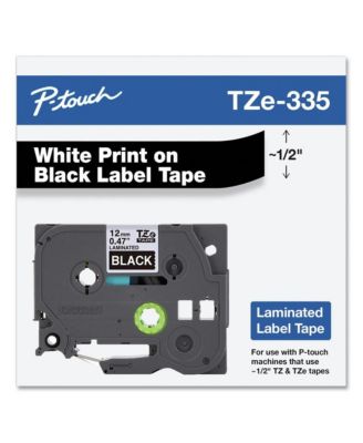 TZE335 0.47 in. x 26.2 ft. TZe Standard Adhesive Laminated Labeling Tape