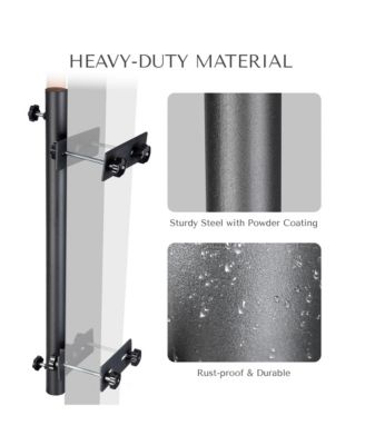 6Ft Vintage Floral Fringe Umbrella w/ Deck Holder Carry Bag Adjustable for Outdoor Balcony Deck Food Ice Cream Cart Mobile Stall