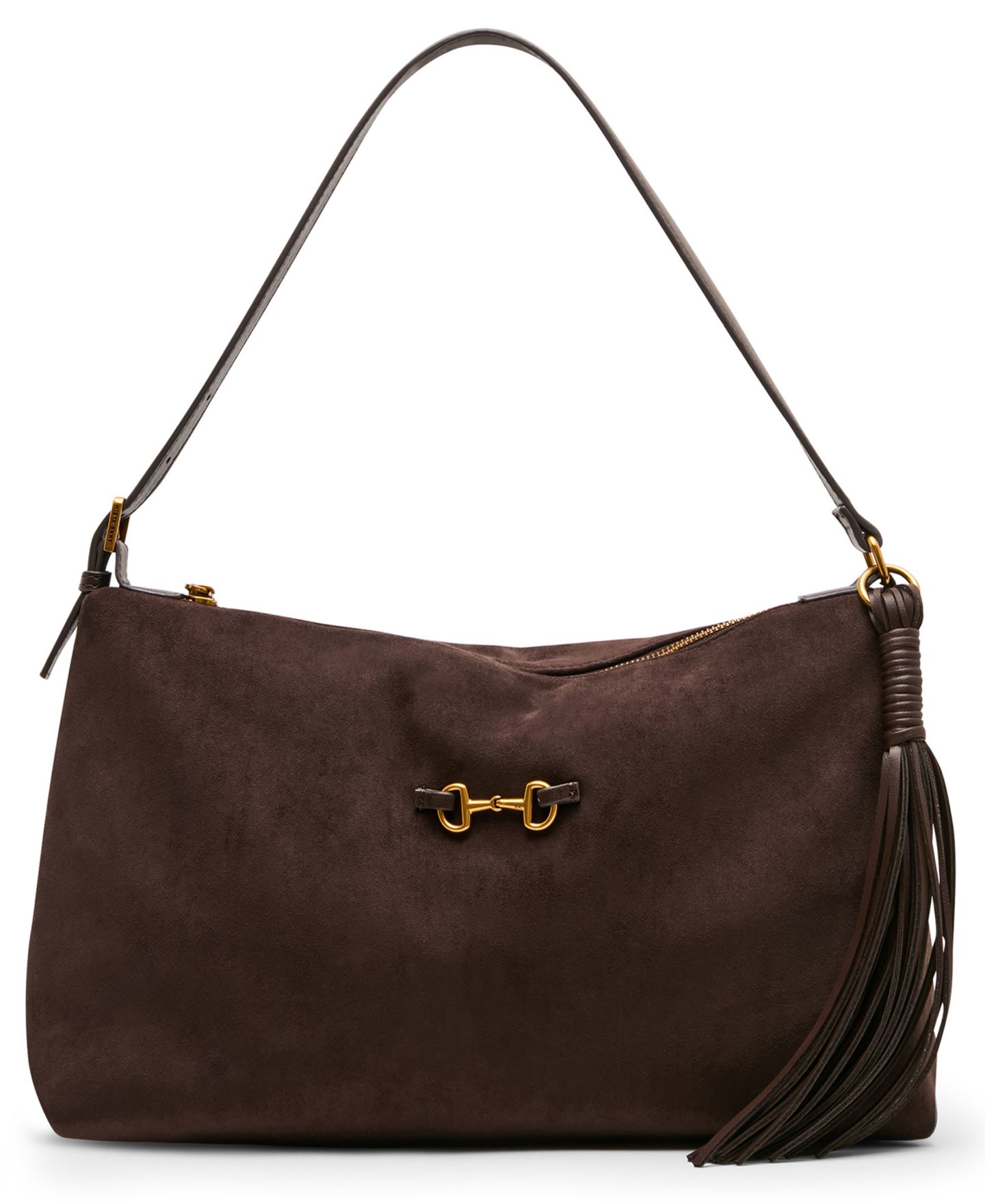 Женская сумка Anne Klein Faux Suede Large Horse Bit Shoulder Handbag, цвет: Коричневый — фото 1