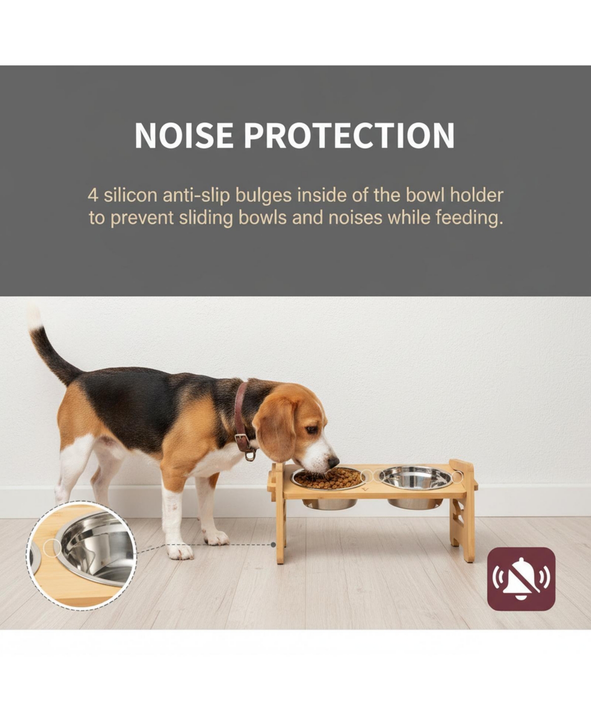 Aronkl Adjustable Elevated Dog Cat Bowl Stand Heights Tilt Foldable with 2 Stainless Steel Dishes