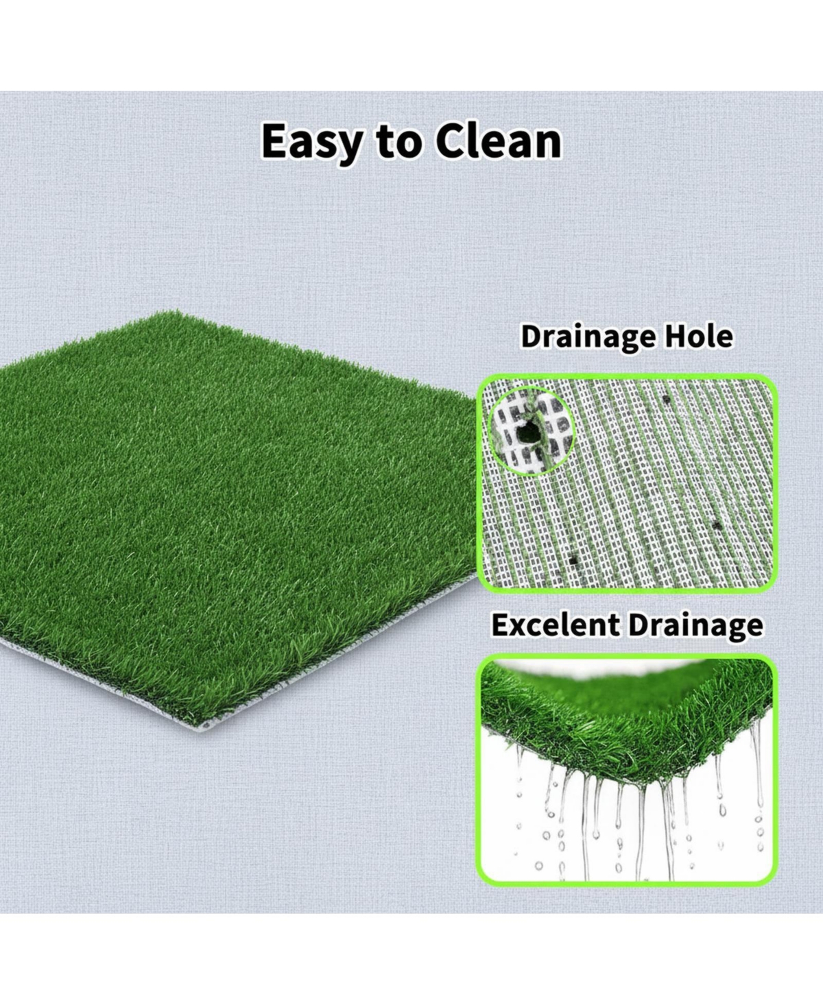 Aronkl Artificial Grass Dog Potty Pad Strong Absorbency Soft Easy Clean Indoor Outdoor